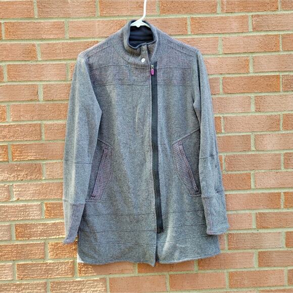 Title Nine Gray Swacket Wool Blend Sweater Jacket Medium - Picture 1 of 9